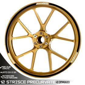 IRIDEA DESIGN WHE-GS1-T1-WH-BK MOTORCYCLE RIM STICKERS