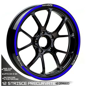 AUTOCOLLANTS DE JANTE DE MOTO IRIDEA DESIGN WHE-GS1-T1-WH-BL