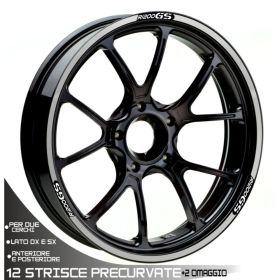IRIDEA DESIGN WHE-GS1-T1-WH-SI MOTORCYCLE RIM STICKERS