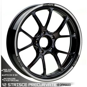 Autocollants de jante de moto IRIDEA DESIGN WHE-GS1-T2-SI