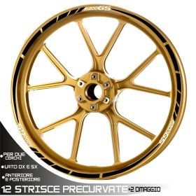AUTOCOLLANTS DE JANTE DE MOTO IRIDEA DESIGN WHE-GS1-T2-WH-BK