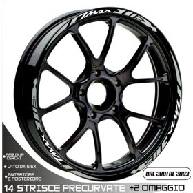 AUTOCOLLANTS DE JANTE DE MOTO IRIDEA DESIGN WHE-YAM-T01-DIA-WH-SI