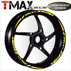 SET TRIMS WHEEL STICKERS WHEEL YELLOW YAMAHA 500 XP T-MAX SJ061 2004-2007