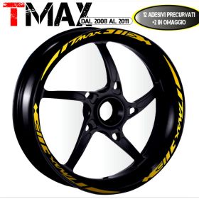 TRIMS WHEEL STICKERS GOLD COMPATIBLE YAMAHA 500 XP T-MAX SJ061 2008-2011