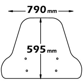 ISOTTA mittleres Windschutzscheiben-Kit transparent übergroß mit Befestigungen
