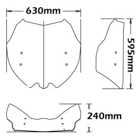 Kit de pare-brise moyen ISOTTA fumée légère approuvé ABE pour CAN AM SPIDER F3