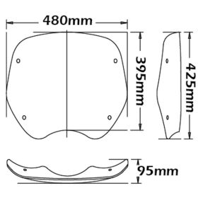 Kit de pare-brise bas fumé ISOTTA pour BMW R C Cruiser avec supports