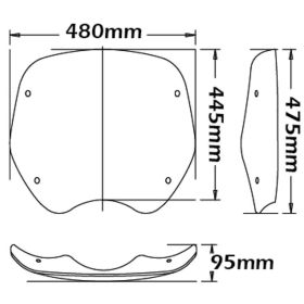 Kit de carénage haut ISOTTA transparent pour BMW R c Cruiser avec supports de montage