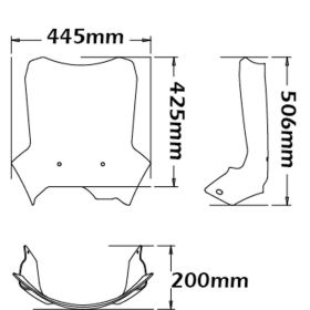Kit de pare-brise transparent ISOTTA haute aventure pour BMW F gs avec supports