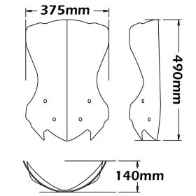 Kit de carénage bas ISOTTA transparent 375x490mm approuvé ABE avec supports
