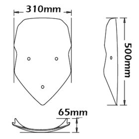 Cupolino intercambiabile ISOTTA trasparente 500x310x4mm per Ducati multistrada 1200