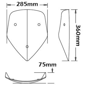Cupolino sportivo ISOTTA fumè chiaro 360x285x4mm per Ducati multistrada 1200 senza attacchi