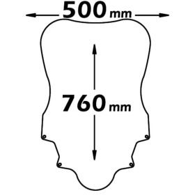 ISOTTA pare-brise haut transparent 760x500x4mm pour Honda Silver Wing SW-T sans attachement