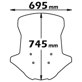 Mittleres transparentes Windschutzscheiben-Kit 695x745mm mit Zubehör