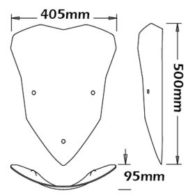 ISOTTA Écran Haut Transparent avec Approbation ABE pour DUCATI MULTISTRADA ENDURO sans attachement