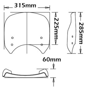 Kit cupolino basso ISOTTA fumè scuro per DUCATI Scrambler classic con attacchi