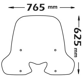 ISOTTA Mittelwindschild-Kit transparent vergrößert für KYMCO PEOPLE S mit Befestigungen