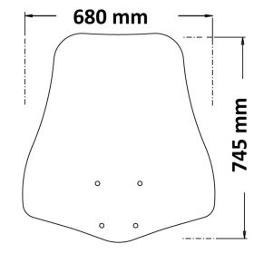 ISOTTA hochtransparente Windschutzscheiben-Kit mit Montageschienen