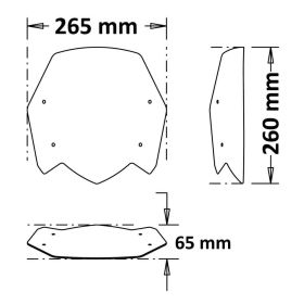 Pare-brise transparent ISOTTA 260x265x4mm avec approbation ABE sans attachement