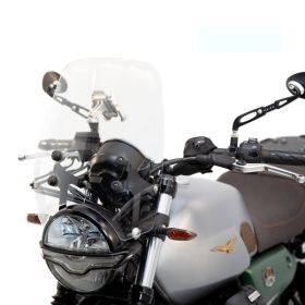 Kit de pare-brise haut fumé ISOTTA pour MOTO GUZZI V7 Stone avec supports