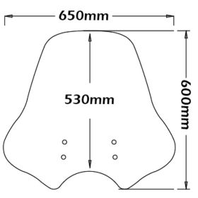 Maxi transparenter Windschutzscheiben-Kit für MOTO GUZZI V7 Stone mit Halterungen