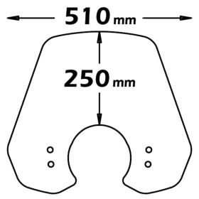 Kit cupolino alto ISOTTA fumè chiaro 510x250mm con attacchi