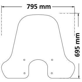 ISOTTA mittleres Windschild-Kit transparent für PIAGGIO VESPA GTS mit Halterungen