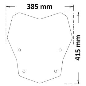 Kit de carénage fumé clair ISOTTA 385x415mm avec supports inclus