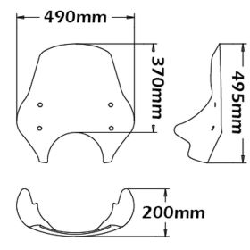 Kit de pare-brise transparent interchangeable ISOTTA pour MOTO GUZZI BREVA avec supports