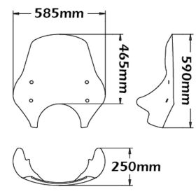 Kit complet pare-brise haut interchangeable transparent ISOTTA pour MOTO GUZZI BREVA