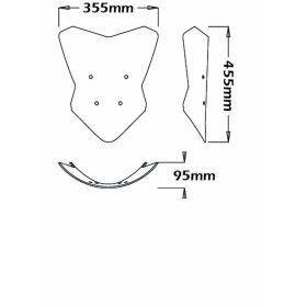Kit de pare-brise haut ISOTTA Dark Smoke pour KAWASAKI Er6n avec supports