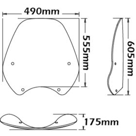 ISOTTA enlarged transparent high screen kit homologated ABE for BMW R R with mounts