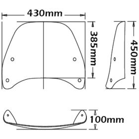 Kit cupolino medio fumè chiaro ISOTTA maggiorato per BMW R1150R ROCKSTER con attacchi