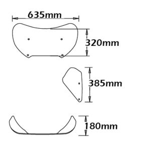 Cupolino basso ISOTTA fumè chiaro 320x635x6mm per Bmw k 1200 lt senza attacchi