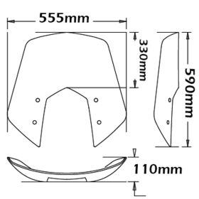 Kit de pare-brise haut ISOTTA transparent homologué ABE pour BMW R ST avec fixations