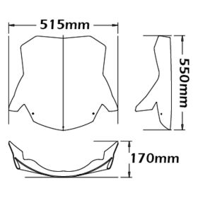 Cupolino alto ISOTTA trasparente 550x515x6mm per Bmw f 800 st senza attacchi