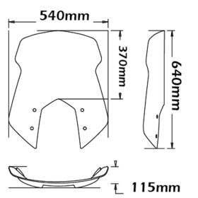 Kit de pare-brise épais transparent haut ISOTTA pour BMW R avec supports