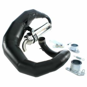 Marmitta JL EXHAUSTS Racing Curly in Acciaio Inossidabile con Adattatore TS1
