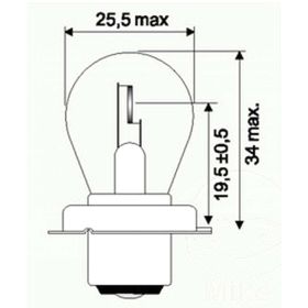 LAMPADINA SINGOLA 6V 15W P26S 705.04.40