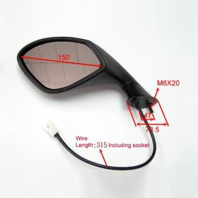 Specchietto carena nero sinistro JMP BA19-A0012B-L per Aprilia RSV 1000