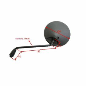 JMP umkehrbarer schwarzer Lenker Spiegel BA19-H0002B für Honda XL