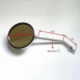 Specchietto manubrio JMP reversibile omologato cromato BA19-H0010 per Honda CB