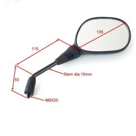 JMP Linker Lenker Spiegel Genehmigt Schwarz BA19-H0037B-L für Honda CBR 125