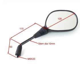 JMP Rechter schwarzer Spiegel BA19-H0037B-R für Honda CBR 125