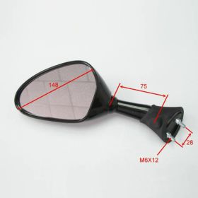 Specchietto carena nero destro JMP BA19-H0041B-R per Honda VTR 1000 F FIRE STORM