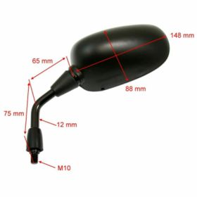 JMP Linker Schwarzer Lenker Spiegel BA19-H0046B-L für Honda CB 600