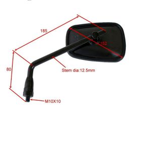 JMP Linker Lenker Spiegel Genehmigt Schwarz BA19-K0024B-L für Kawasaki ZRX