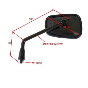 JMP Rechter Lenker Spiegel Genehmigt Schwarz BA19-K0024B-R für Kawasaki ZRX