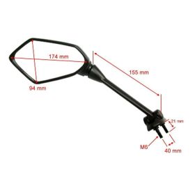 Specchietto carena nero sinistro JMP BA19-K0045B-LA per Kawasaki ER-6F
