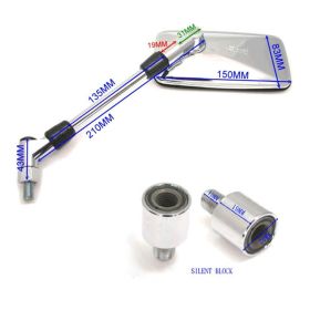 JMP umkehrbarer homologierter Chrom-Lenker Spiegel BA19-S0023M-RS für Suzuki